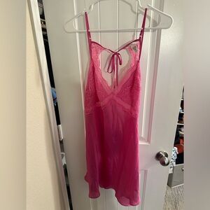 Victoria’s Secret Hot Pink Lace Slip Dress